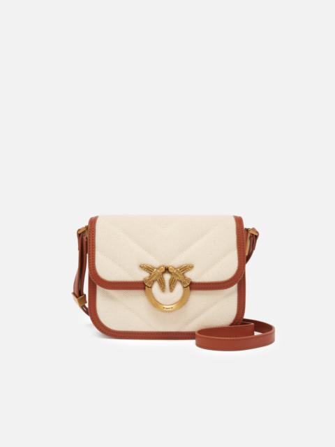 LOVE BAG SQUARE HANDBAG IN CANVAS AND LEATHER