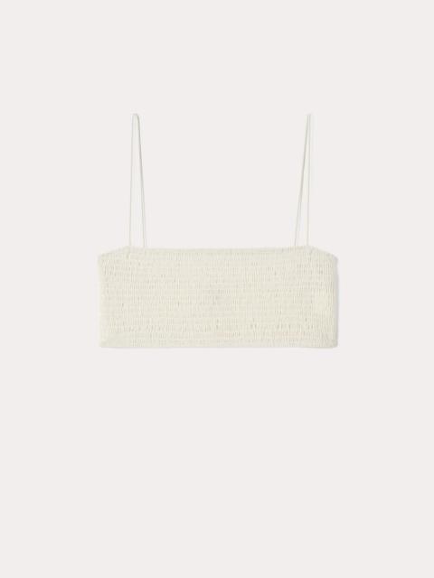 Totême Smocked bikini top tofu