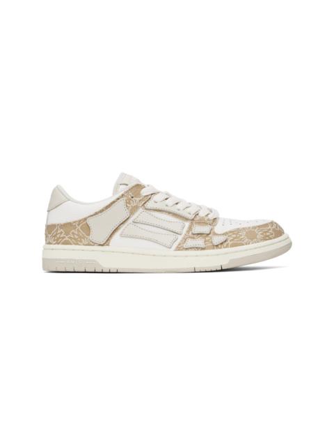 AMIRI Beige & White MA Quad Skel Top Low Sneakers