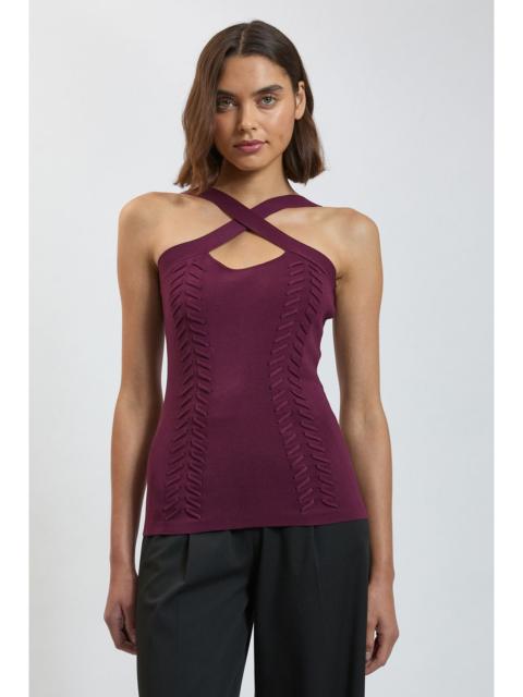 KAREN MILLEN Lace Up Detail Knitted Top