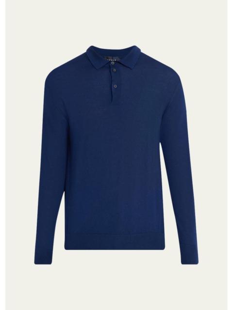 SEASE Men's Cashmere Fine Knit Polo-Neck Sweater