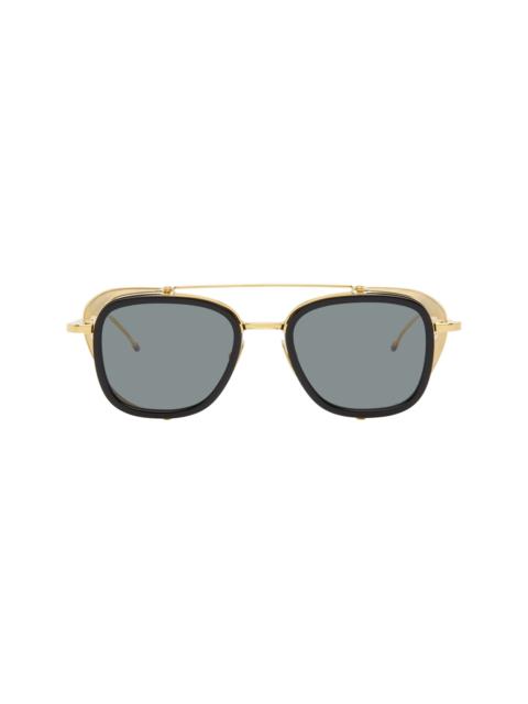 Thom Browne Black & Gold Square Sunglasses