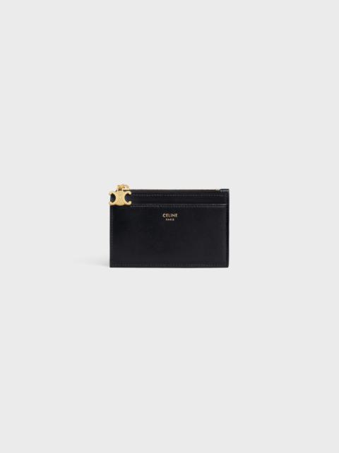 CELINE ZIPPED CARD HOLDER TRIOMPHE CHARMS in SHINY CALFSKIN