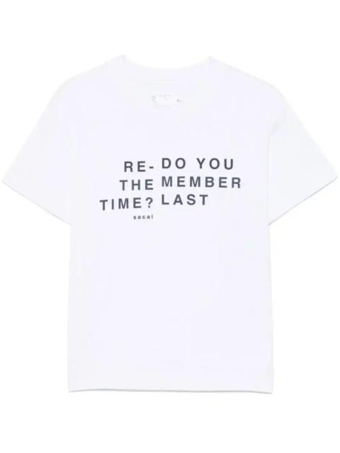 sacai flocked-slogan T-shirt
