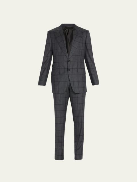 TOM FORD Men's Shelton Mouline Overcheck Suit