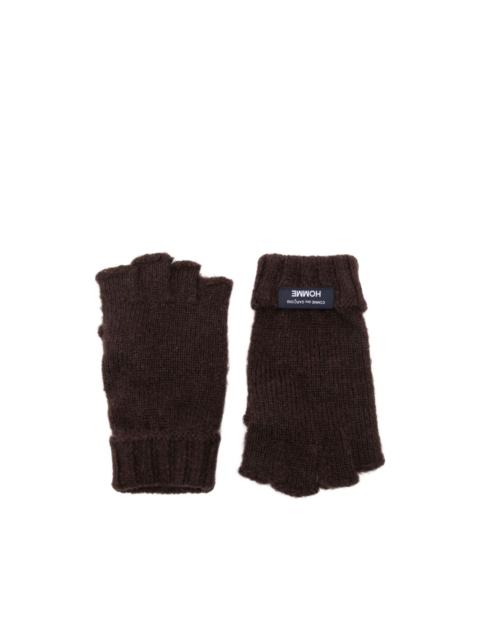 Comme des Garçons Homme logo-patch fingerless gloves