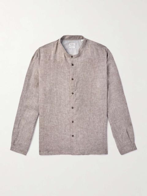 Brunello Cucinelli Grandad-Collar Linen Shirt