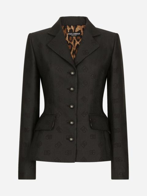 Quilted jacquard Dolce jacket with DG logo