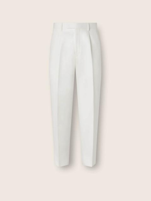 ZEGNA WHITE COTTON AND LINEN PANTS