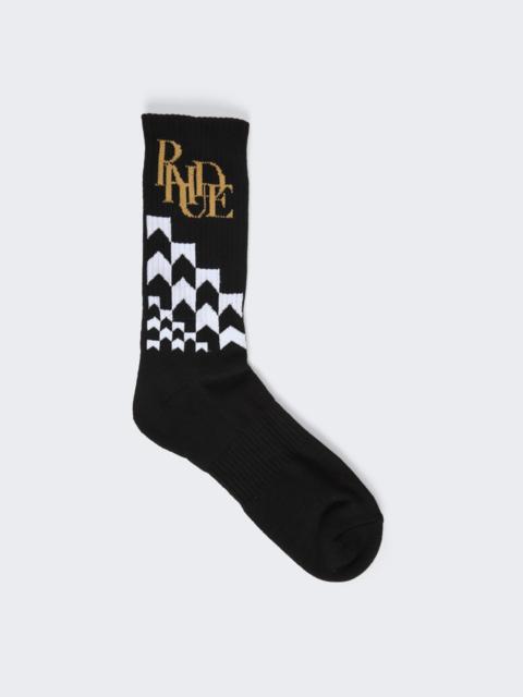 Rhude Racing Sock Black And White