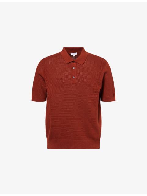 Sunspel Textured Short-Sleeves Cotton-Knit Polo Shirt