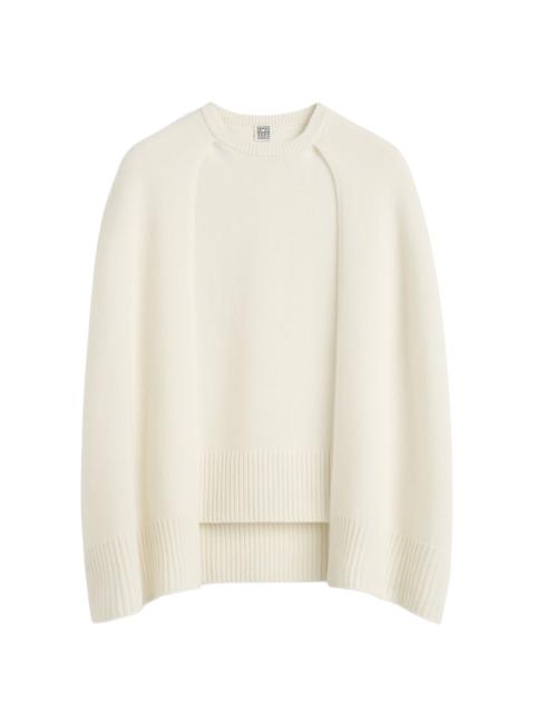 TOTEME Knit Cashmere Cape Top ivory