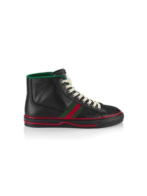 GUCCI Web-stripe lace-up sneakers