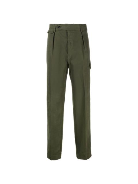 high-waisted twill cargo trousers
