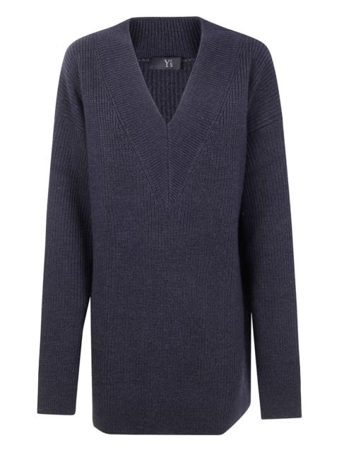 Y's ribbed wool long sweater