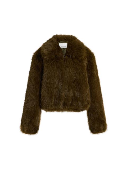 The Frankie Shop Hope Faux Fur Jacket green