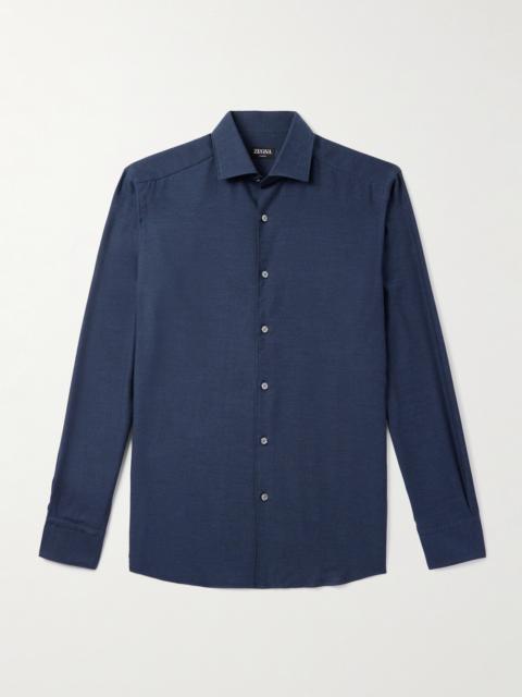 ZEGNA Cotton and Cashmere-Blend Twill Shirt