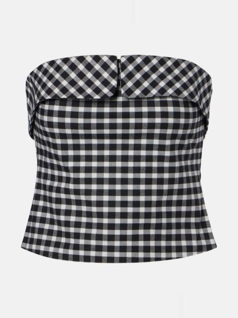 POSSE Chiara gingham cotton-blend tube top
