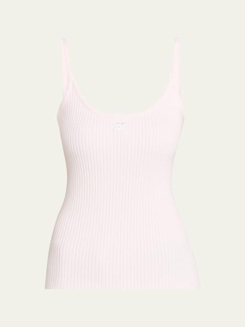 Logo Ribbed Knit Tank Top