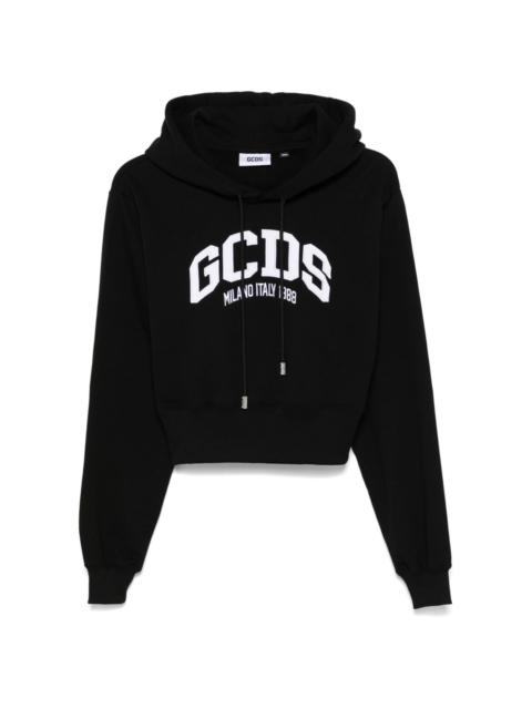 GCDS logo-embroidered hoodie