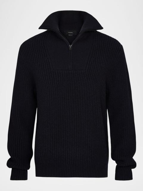 Vince Men's Heirloom Shaker Wool-Cashmere Quarter-Zip Sweater