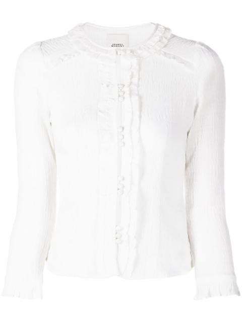 Isabel Marant Georgia ruffled semi-sheer blouse