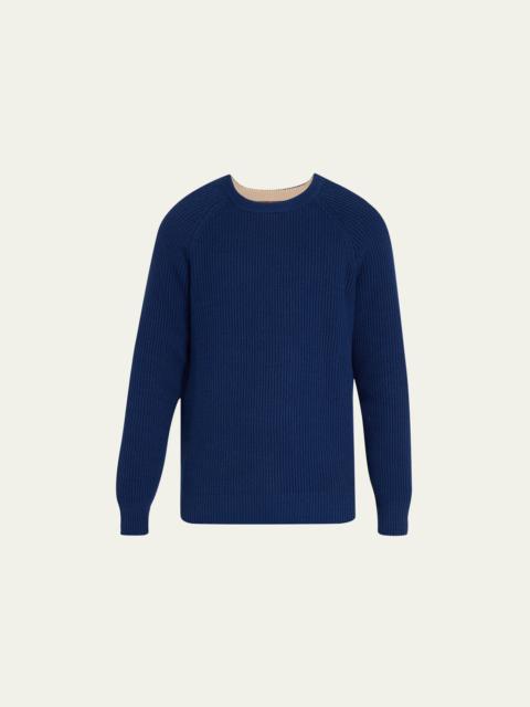 Men's Cotton Ribbed Crewneck Sweater