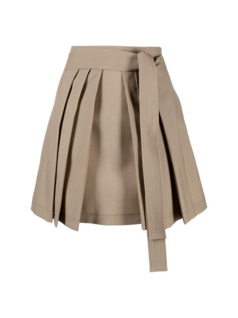 KENZO pleated virgin-wool miniskirt