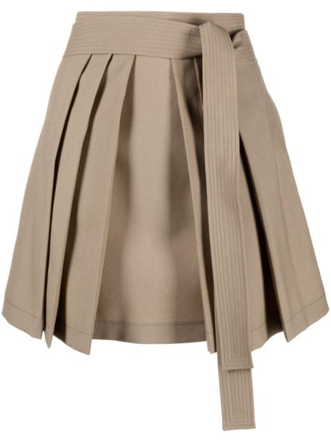 pleated virgin-wool miniskirt