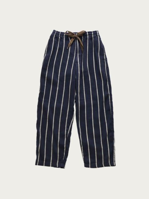 Kapital Linen PHILLIES Stripe EASY Pants - Navy