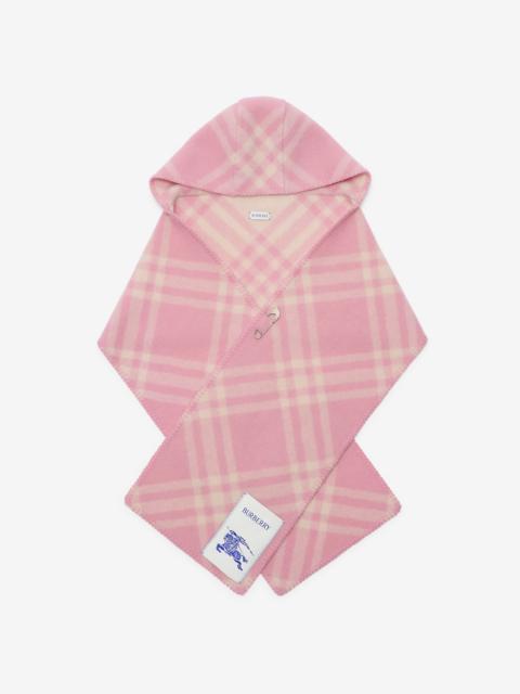 Burberry Check Wool Hooded Scarf