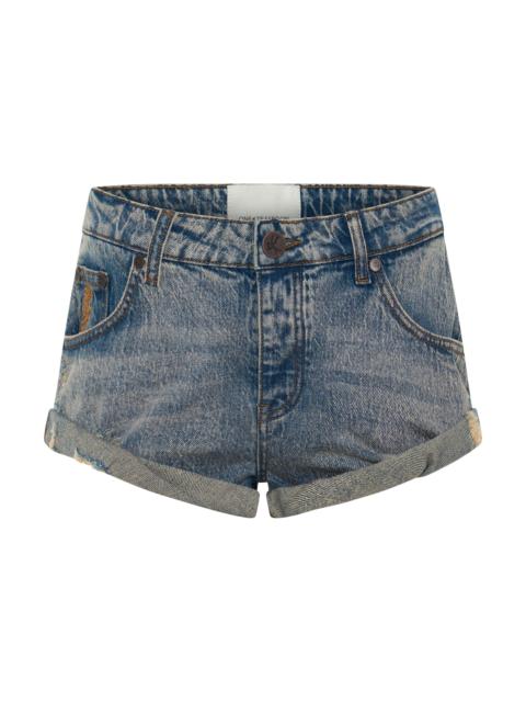ONE TEASPOON Bandits Low Waist Denim Shorts - Cloud Blue