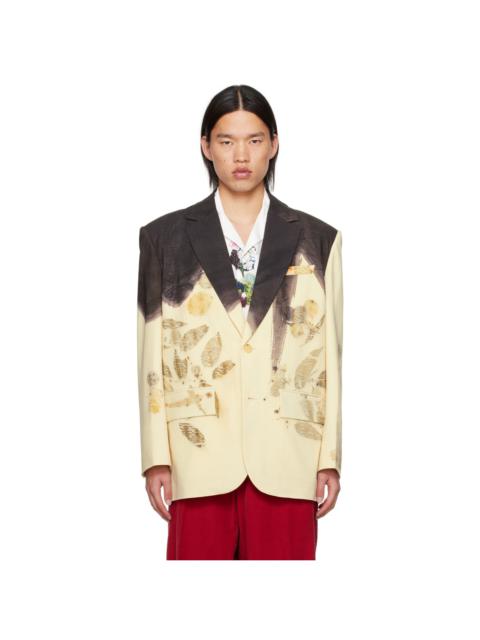 FENG CHEN WANG Off-White Plant-Dyed Blazer