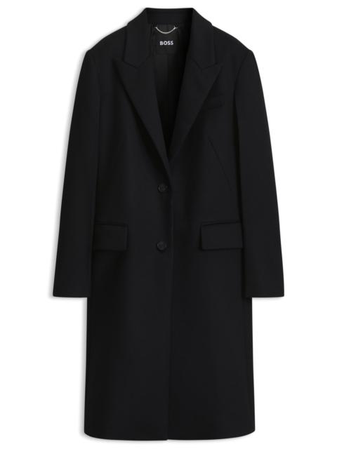 BOSS SINGLE-BREASTED FORMAL WOOL COAT