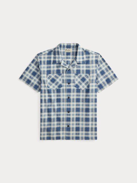 RRL by Ralph Lauren Plaid-Print Brushed Camp Shirt
