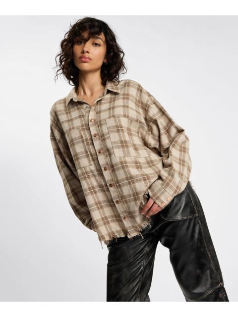 ONE TEASPOON Daria Havana Flannel Check Shirt - Tan Check
