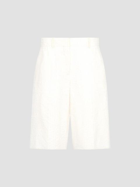 Another Tomorrow Women's Gingham Bermuda Shorts - Off White