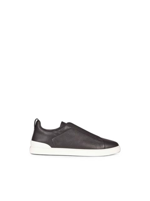 ZEGNA Triple Stitch grained leather sneakers