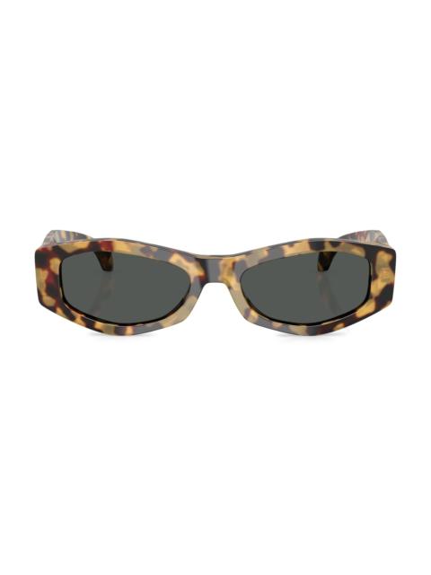 VERSACE Women's 54MM Oval Sunglasses - Havana Dark Grey