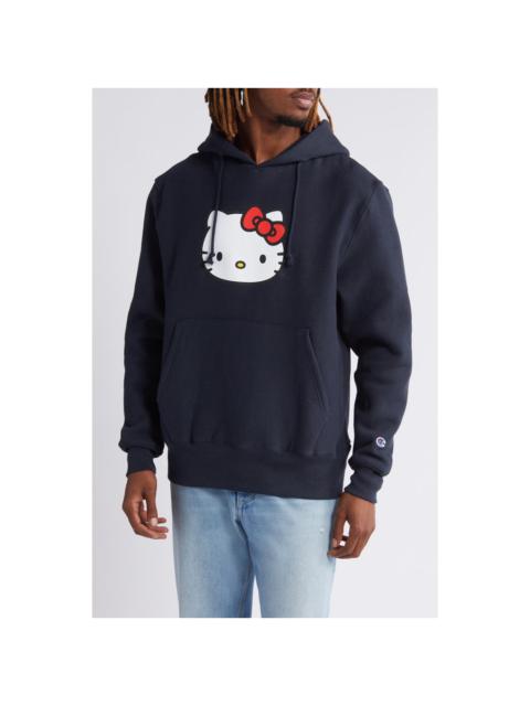 Champion Champion x Sanrio Hello Kitty® 50th Anniversary Fleece Graphic Hoodie in Navy at Nordstrom