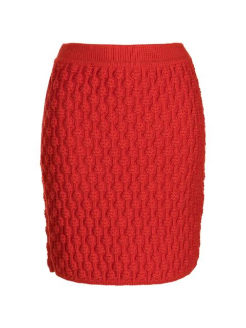 high-waist 3D-knit miniskirt