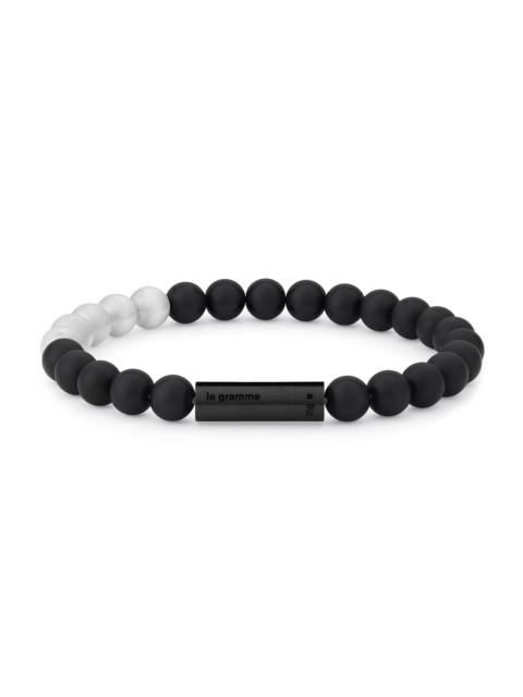 le gramme Men's Unisex 31G Brushed Black Ceramic, Stainless Steel, & Titanium Beaded Bracelet - Black