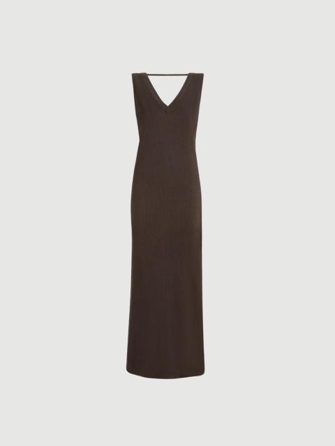 Brunello Cucinelli Cotton rib knit dress with monili