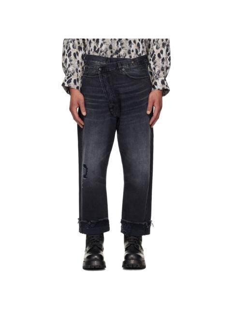R13 Black Crossover Jeans