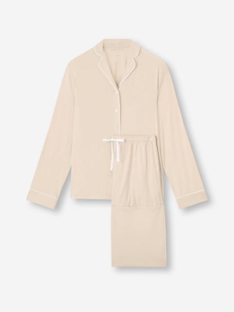 Derek Rose Women's Pajamas Lara Micro Modal Stretch Champagne