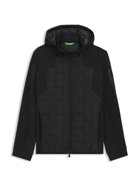 BOSS DOWN-FILLED JACKET WITH WELDED LOGO PATTERN