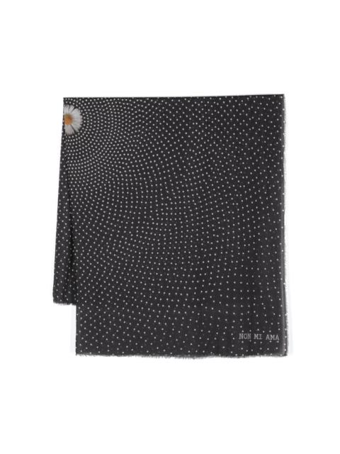 polka-dot semi-sheer scarf