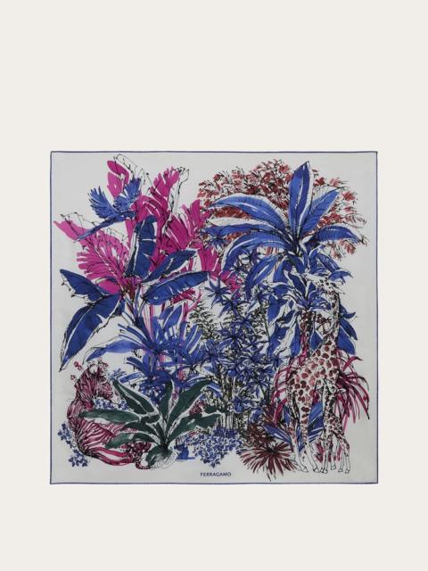 FERRAGAMO JUNGLE PRINT SILK FOULARD