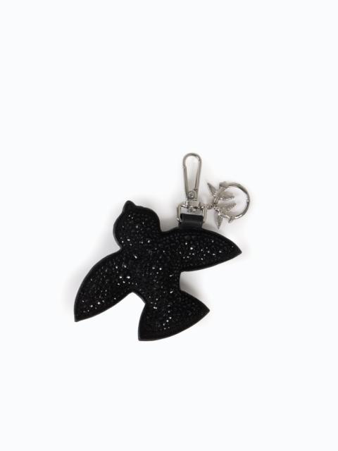PINKO KEYRING CHARM WITH BIRD AND RHINESTONES
