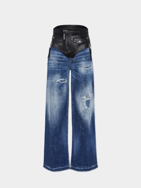DSQUARED2 MEDIUM RIPPED WASH TWIN PACK HYBRID TRAVELLER JEANS